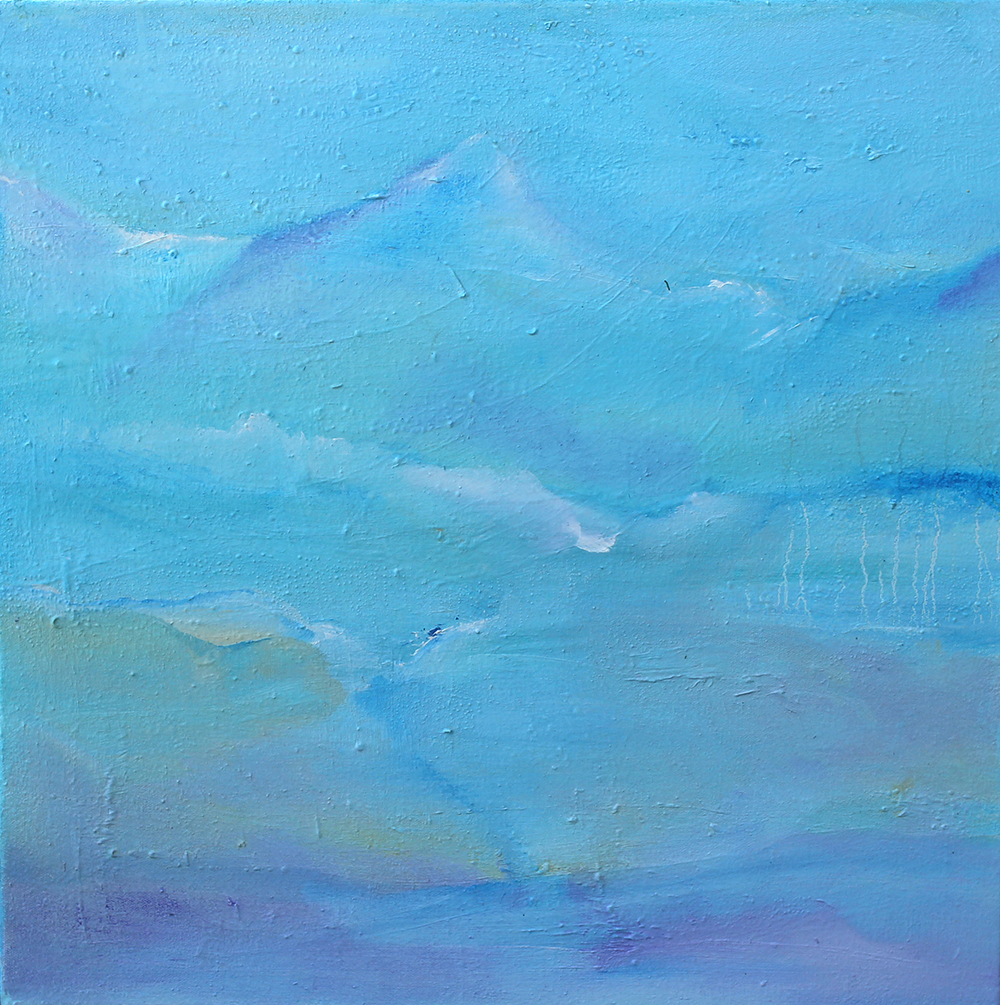 Turquoise Mountain Splash — oil on canvas by Esther Epstein